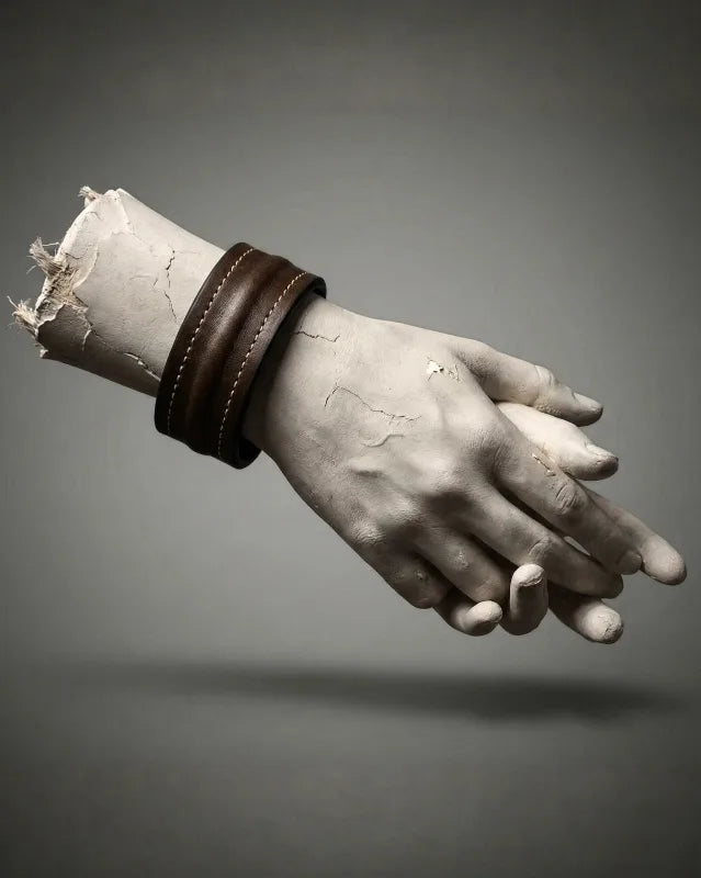 The Grit - Coco Brown - Kara Style Leather Bracelet / Leather Cuff