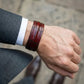 The Grit - Red Brown Croc - Kara Style Leather Bracelet / Leather Cuff
