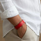 The Grit - Red - Kara Style Leather Bracelet / Leather Cuff