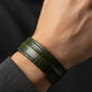 The Grit - Green Croc - Kara Style Leather Bracelet / Leather Cuff