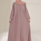 Rosy Brown Embroidered Abaya