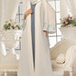 Seashell Embroidered White Abaya