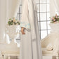 Seashell Embroidered White Abaya