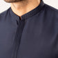 Formal Navy Blue Kurta Shalwar - Collar Neck Embroidered - Men