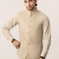 Light Beige Kurta Shalwar with Pick-Stitch Matching Waistcoat - Men