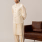 Bosky White Kurta Shalwar with Pick-Stitch Matching Waistcoat - Men