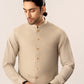 Light Beige Kurta Shalwar with Pick-Stitch Matching Waistcoat - Men
