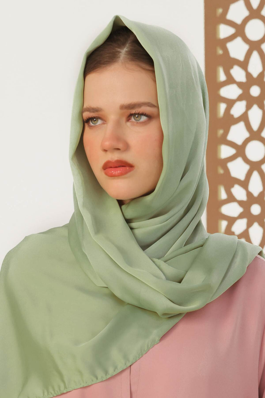 Soft Green Silk Hijab
