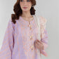 Stitched Boxy Purple Embroidered Shirt