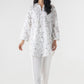 Stitched Off White Embroidered Shirt