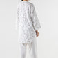 Stitched Off White Embroidered Shirt