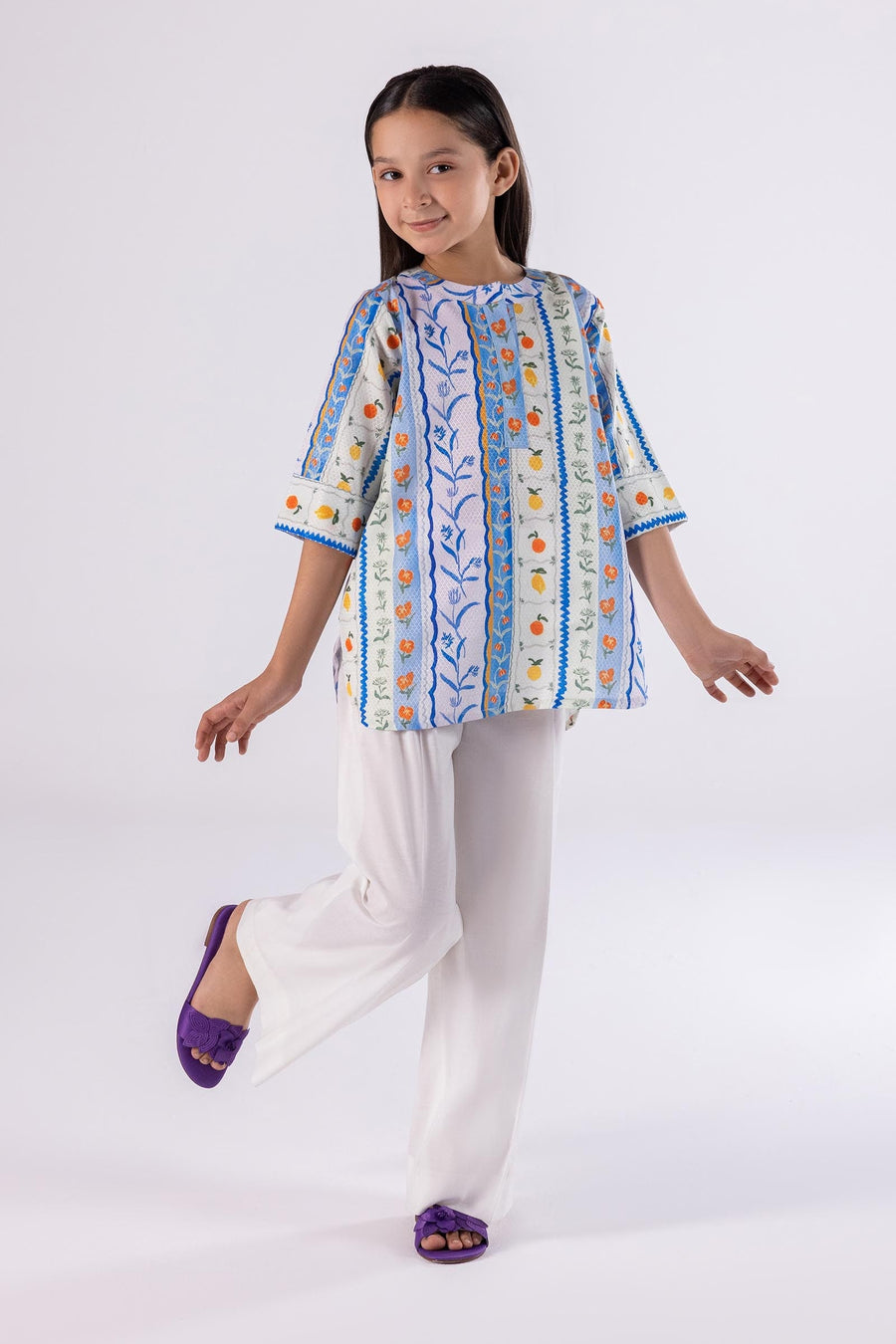 Stitched Kids Printed Dobby Shirt