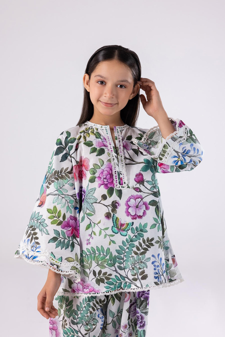 Stitched Kids Printed Lawn Shirt + Bottom
