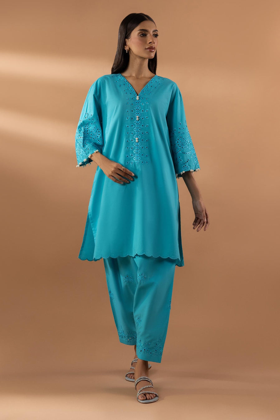 Stitched Embroidered Lawn Shirt + Shalwar