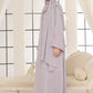 Swirls Embroidered Lilac Abaya