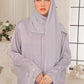 Swirls Embroidered Lilac Abaya