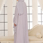Swirls Embroidered Lilac Abaya