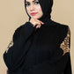 Taffeta Gold Embroidered Abaya