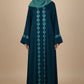 Turquoise Peacock Embroidered Abaya