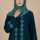 Turquoise Peacock Embroidered Abaya