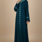 Turquoise Peacock Embroidered Abaya