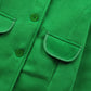 Girls Chic Green Felt Coat