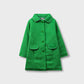Girls Chic Green Felt Coat