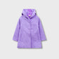 Girls Purple Hooded Felt Coat
