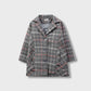 Girls' Grey Checkered Felt Coat