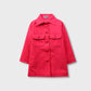 Girls Bold Coral Felt Coat