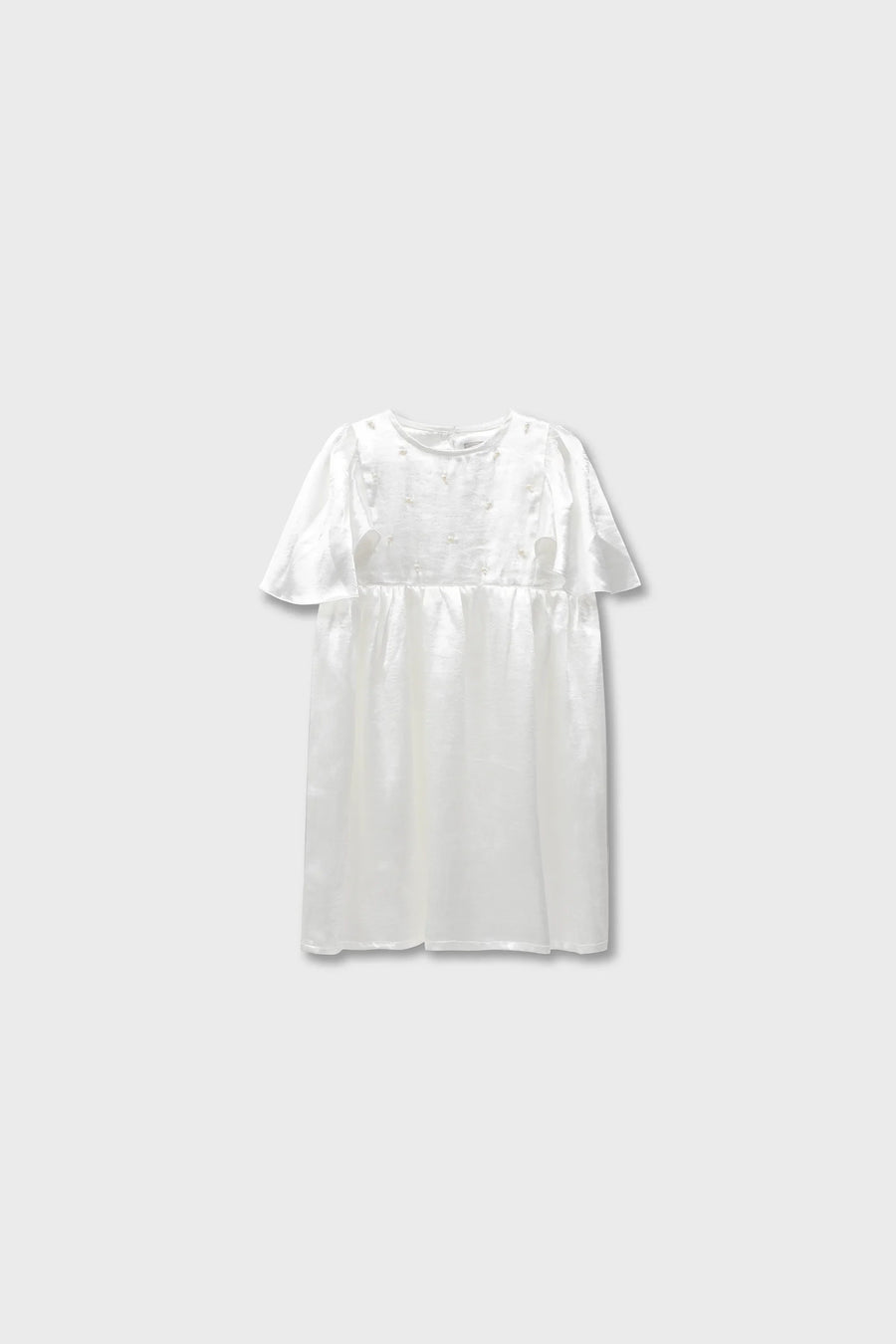 Luxe Pearl White Silk Dress