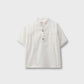 White Textured Cotton Top