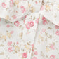 White Cotton Floral Button Top