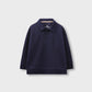Boys Navy Fleece Collared Sweatshirt