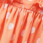 Orange Polka Dot Off-Shoulder Dress
