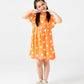 Orange Polka Dot Off-Shoulder Dress
