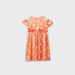 Orange Polka Dot Off-Shoulder Dress