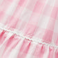 Pink Cotton Checkered Dress