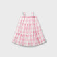 Pink Cotton Checkered Dress