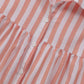 Coral & White Striped Cotton Dress