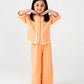 Girls Peach Mouzal Ruffle Co-ord Set