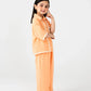 Girls Peach Mouzal Ruffle Co-ord Set