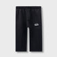 Girls Black Fleece Wide-Leg Trousers