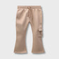 Girls Beige Fleece Bell-Bottom Trouser