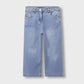 Girls Light Wash Wide Denim