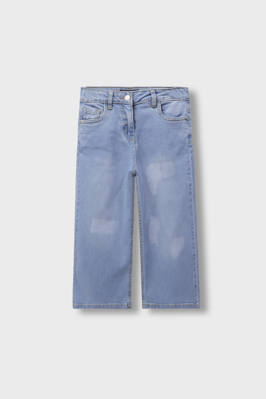 Girls Light Wash Wide Denim