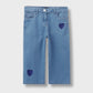 Girls Emboidered Wide Leg Jeans