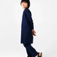 Boys Navy Blue Cotton Jacquard Kurta Set