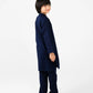 Boys Navy Blue Cotton Jacquard Kurta Set