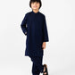 Boys Navy Blue Cotton Jacquard Kurta Set